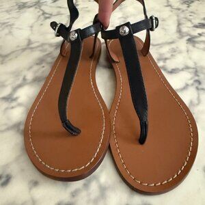 Coach Leila Leather Black and Brown Sandal Womens Size US 6